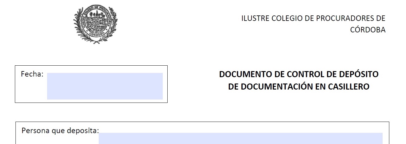 Documento de Control de Deposito de Documentacion en Casillero